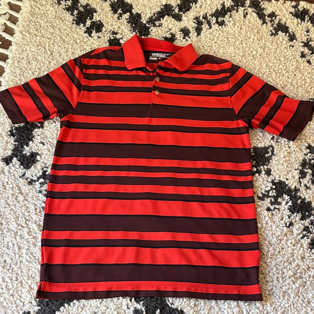 Nike Red and Black Golf Polo